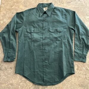 Vintage 1980s Big Mac JCPenney Teal Work Shirt Fits L 22.5x30